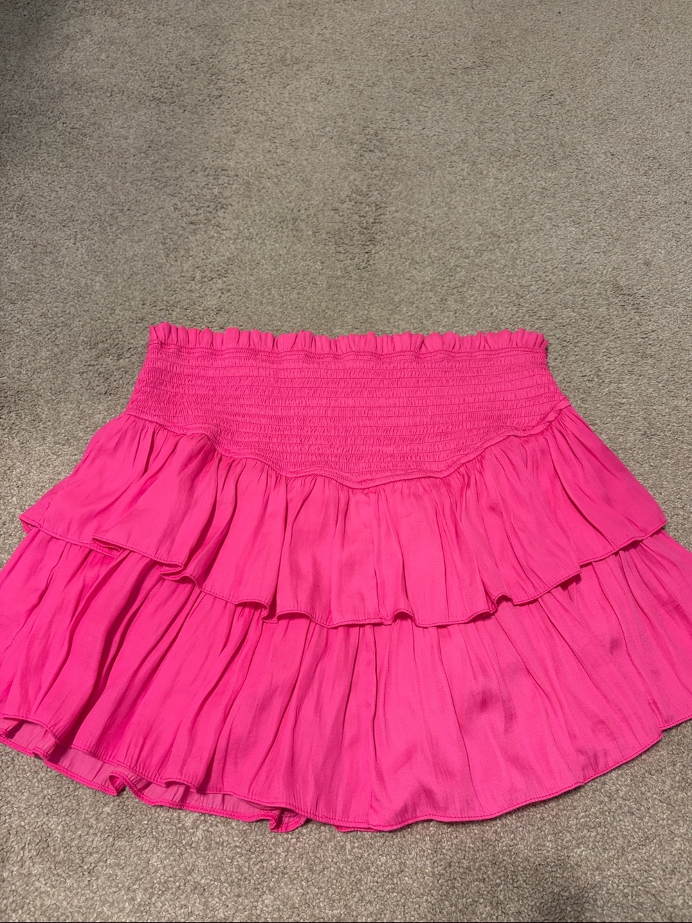 Mustard Seed Hot Pink Smocked Tiered Skirt